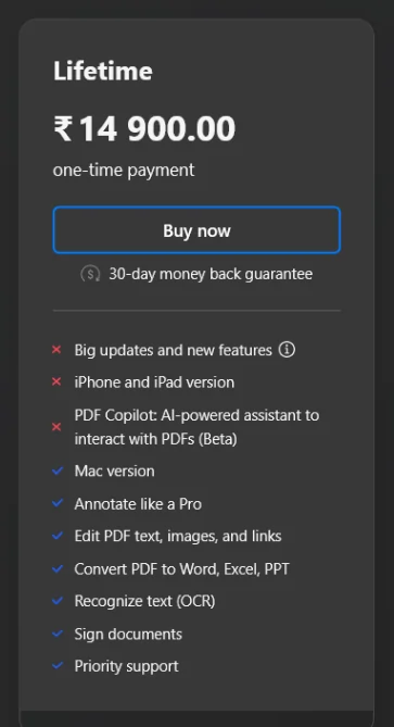 PDF Expert Pricing- Lifetime License